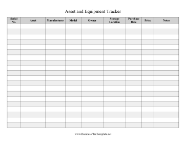 Asset and Equipment Tracker template