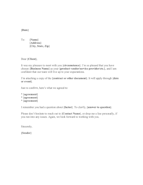 Client Confirmation Letter template