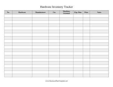 Hardware Inventory Tracker template