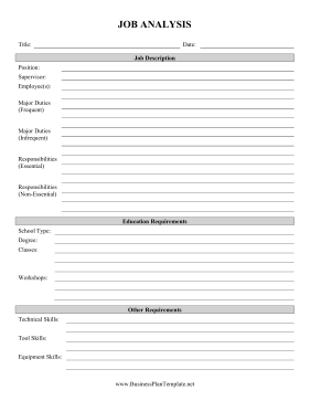 Job Analysis Worksheet template