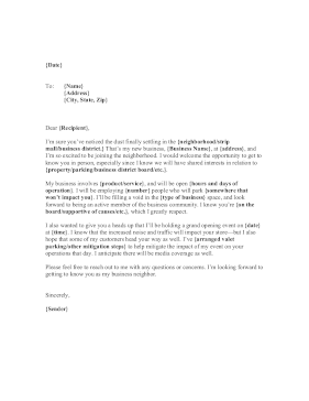 New Business Neighbor Notification Letter template