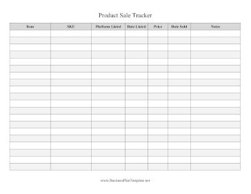 Product Sale Tracker template