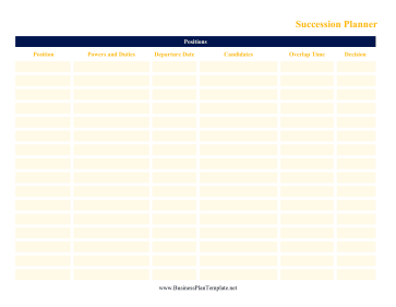 Succession Planner template