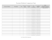 Customer Payment Options Comparison Chart template