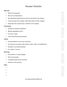 Resume Consideration Checklist