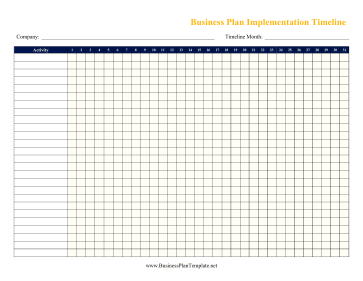 1-Month Business Plan Timeline template