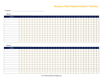 2-Month Business Plan Timeline template