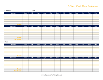 2-Year Cash Flow Statement template