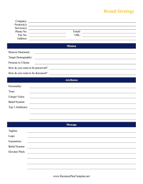 Brand Strategy Template template