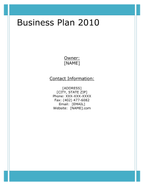 Appliance Repair Business Plan template