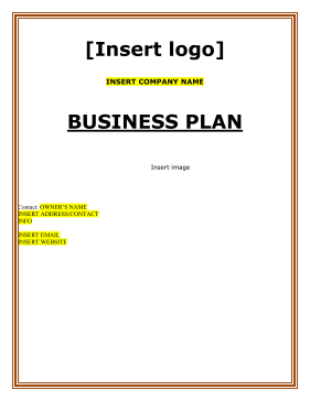 business plan template pub