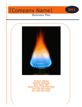 Gas/Energy Company Business Plan template