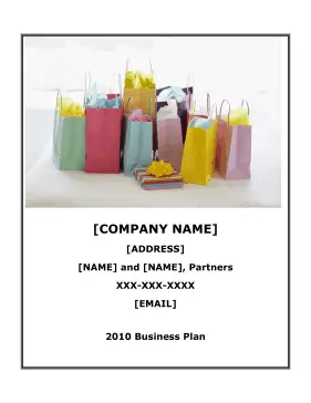 Party Rentals Business Plan template