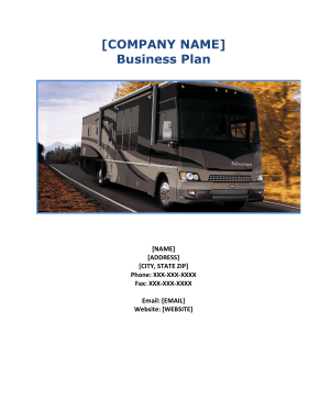 RV Repair Business Plan template