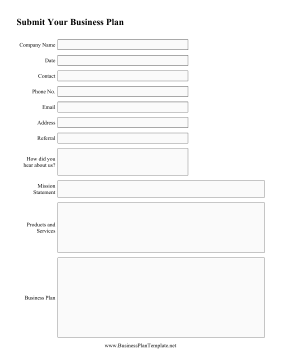 Business Plan Submission Form template