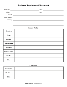 Business Requirement Document template