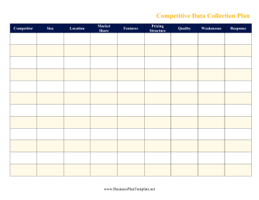 Competitive Data Collection Plan template