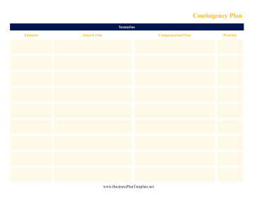 Contingency Plan template