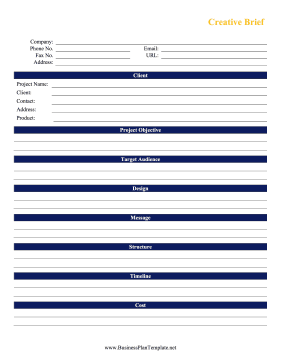 Creative Brief template