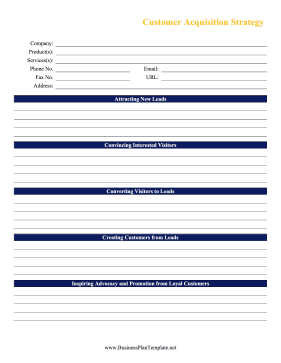 Customer Acquisition Strategy template