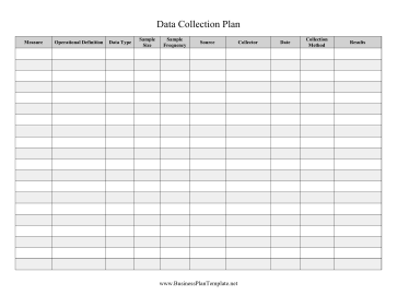 Data Collection Plan template