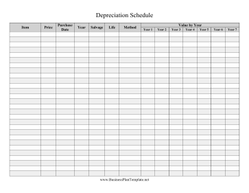 Depreciation Schedule template