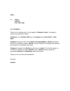 Employee Reference Letter template