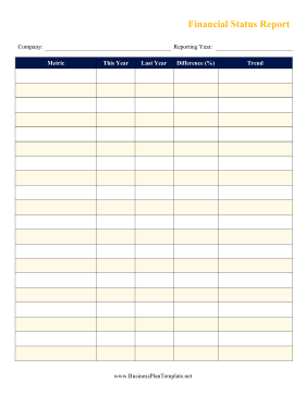 Financial Status Report template