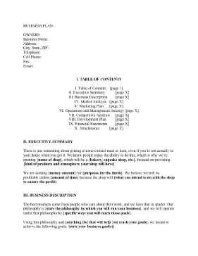 Food Production Business Plan template