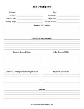 Job Description Form template