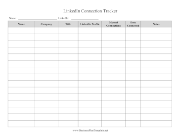 LinkedIn Connection Tracker template