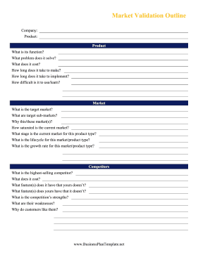 Market Validation Outline template