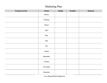 Marketing Plan template