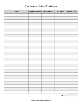 NPV Calculator template