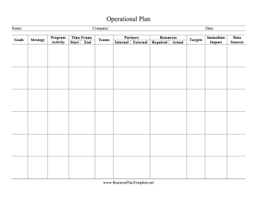 Operational Plan template