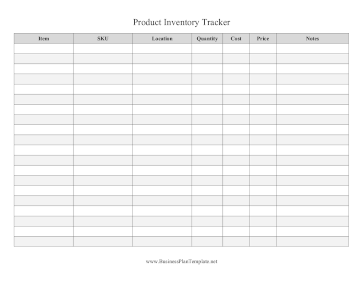 Product Inventory Tracker template