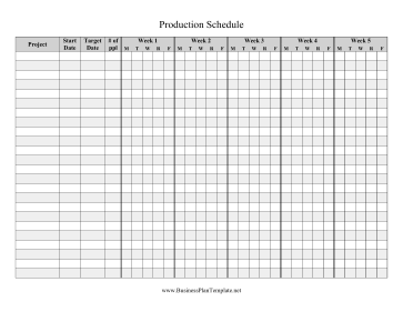 Production Schedule template