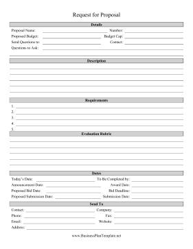 Request for Proposal template