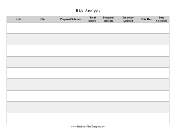 Risk Analysis template