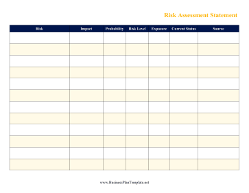 Risk Assessment Statement template