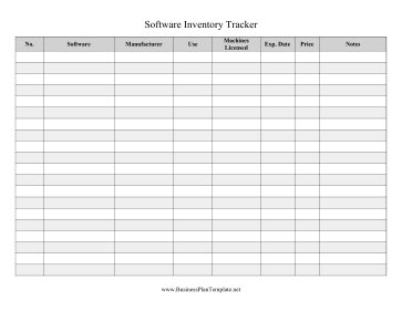 Software Inventory Tracker template