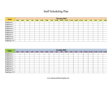 Staff Scheduling Plan template