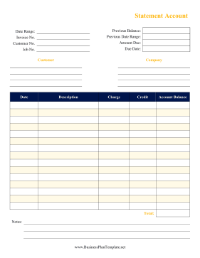 Statement Account template