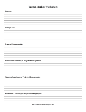 Target Market Worksheet template