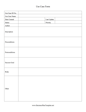 Use Case Form template