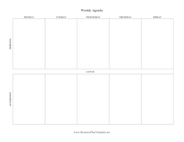 Weekly Agenda template
